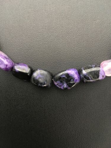 Navajo Purple Charoite Bead Necklace | Sterling Silver | Authentic Native American Handmade | 20" | 2700