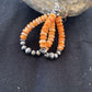 Southwestern Sterling Silver Navajo Pearl Spiny Oyster Bead Earrings | 2" | Authentic Native American Handmade | 854