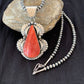 Navajo Spiny Oyster Pendant Necklace | Sterling Silver Pearls | Authentic Native American Handmade | 4628