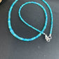 Native American Women's Blue Opal Bead Necklace | Sterling Silver | Authentic Handmade | 20" | 187