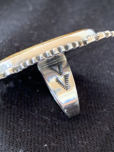Navajo Blue Boulder Turquoise Ring | Sterling Silver | Sz 7 | Authentic Native American Handmade | 748