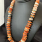 Navajo Orange Spiny Oyster & Turquoise Necklace | Sterling Silver | Authentic Native American | Graduated | 20" | 1504