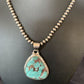 Men's Navajo Pearl Necklace with Blue Spiderweb Turquoise Pendant | Sterling Silver | 10543