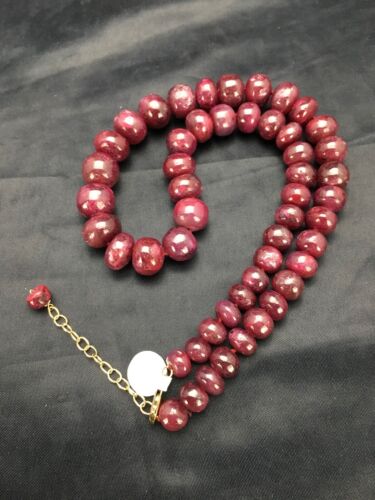 Authentic Native American Ruby Bead Necklace | Navajo Gold-Filled | 17" | Christmas Jewelry