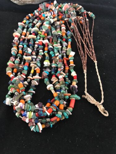 Native American Santo Domingo Multi-Stone Bead Necklace | 36" | 1254