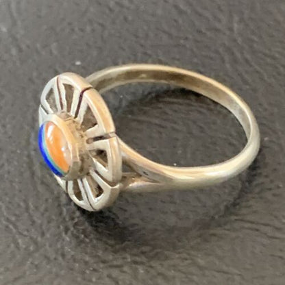 Southwestern Women's Navajo Blue Turquoise Spiny Lapis Inlay Ring | Sz 6 | 11184 - Masha USA