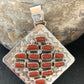 Navajo Red Coral and Multi-Stone Cluster Pendant | Authentic Native American Sterling Silver | 2" | 2101