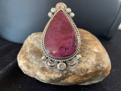 Southwestern Women's Sterling Silver Purple Spiny Oyster Ring | Sz 7 | 00429