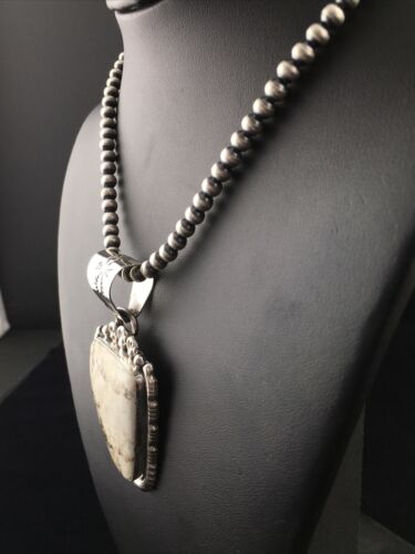 Navajo Wild Horse Turquoise Pendant Necklace | Sterling Silver | Authentic Native American Handmade | 10058