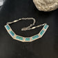 Native American Women's Blue Opal Navajo Necklace | Sterling Silver Inlay Pendant | 14649