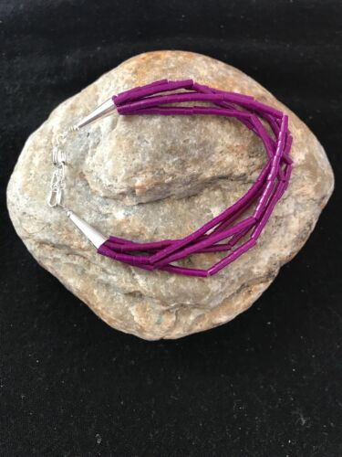Stabilized Purple Sugilite Liquid Heishi Bracelet | Sterling Silver | 5-Strand | 7" | 13605