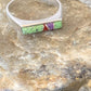 Southwestern Navajo Green Gaspeite Sugilite Red Coral Inlay Ring | Sz 6 | 10989