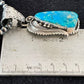 Men's Kingman Turquoise Pendant Necklace | Navajo Pearls | Sterling Silver | Authentic Native American | 4300