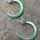 Native American Sterling Silver Green Gaspeite Earrings | 0.8" | 1412