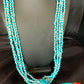Native American Santo Domingo Blue Turquoise Coral Jacla Necklace | 5 Strand Nugget Bead | 34" | 13182
