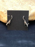 Native American Navajo Black Onyx Dangle Earrings | Sterling Silver | Authentic Handmade | 8983