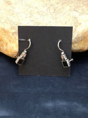 Native American Navajo Black Onyx Dangle Earrings | Sterling Silver | Authentic Handmade | 8983