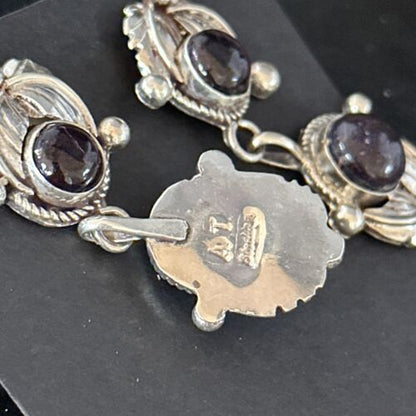 Navajo Purple Sugilite Post Dangle Earrings | Sterling Silver | Authentic Native American Handmade | 1597