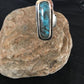 Native American Navajo Handmade Blue Turquoise Ring | Sterling Silver | Sz 8
