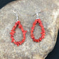 Native American Sterling Silver Navajo Red Coral Earrings | 2" | 1086