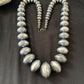 Navajo Handmade Stamped Sterling Silver Graduated Necklace | Native American | 30"| 221