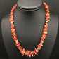 Navajo Red Spiky Spiny Oyster Necklace | Sterling Silver | Authentic Native American | 18" | 4772