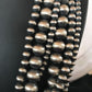 Navajo Pearls Sterling Silver Bead Necklace | 60" 3-Strand | Native American Handmade | 93960