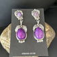 Navajo Purple Sugilite Dangle Earrings | Sterling Silver | 2" | Authentic Native American Handmade | 14404