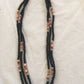 Native American 3-Strand Mother of Pearl Spiny Oyster Onyx Necklace | Sterling Silver | 13909