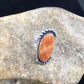 Navajo Orange Spiny Oyster Ring | Sterling Silver | Sz 9 | Authentic Native American Handmade | 10071