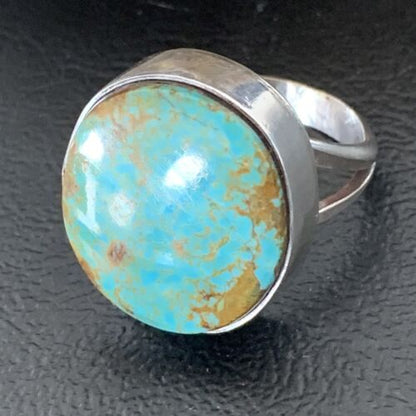 Navajo Men's Classic Blue Turquoise #8 Ring | Sterling Silver | Sz 9 | 1828