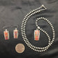 Navajo Red Opal Pendant Necklace & Earrings Set | Sterling Silver | Native American Handmade | 4402