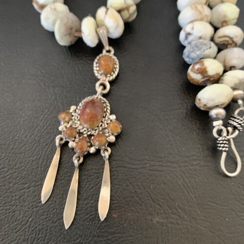 Navajo Multi-Stone Turquoise Pendant Necklace | Sterling Silver | Authentic Native American Handmade | 12386