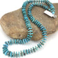 Navajo Sterling Silver Blue Graduated Turquoise Necklace | Authentic Native American | 23" | 1348