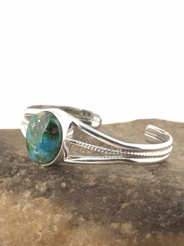 Native American Navajo Turquoise Bracelet | Sterling Silver | Authentic Handmade | 4549 - Masha USA