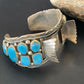 Navajo Sterling Silver Watch Cuff Bracelet | Blue Kingman Turquoise | Authentic Native American Men's Jewelry | 11932
