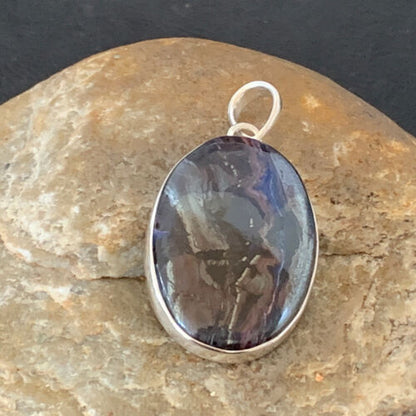 Navajo Pearls Purple Sugilite Pendant | Sterling Silver | 1.50" | Authentic Native American Handmade | 10930