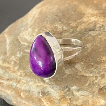 Native American Women's Navajo Purple Sugilite Ring | Sterling Silver | Sz 9 | 10862