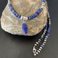 Native American Navajo Blue Lapis Pendant Necklace | Sterling Silver | Authentic Handmade | 12247