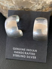 Old Pawn Women's Sterling Silver Hoop Stud Earrings | 1" | 13007