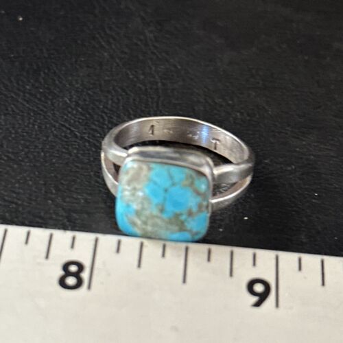 Native American Men's Navajo Blue Turquoise Ring | Sterling Silver | Sz 11 | 14447