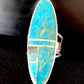 Navajo Turquoise Inlay Ring | Sterling Silver | Sz 6 | Authentic Native American Handmade | 359