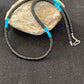Navajo Blue Turquoise Heishi Onyx Necklace | Sterling Silver | Authentic Native American Handmade | 19" | 8823