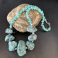 Navajo Blue Turquoise Nugget Necklace | Sterling Silver | Authentic Native American Handmade | 20" | 14419