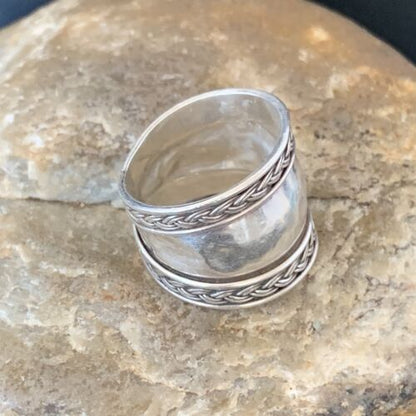 Navajo Men's Band Ring | Sterling Silver | Sz 7 | Authentic Native American Handmade | 10409