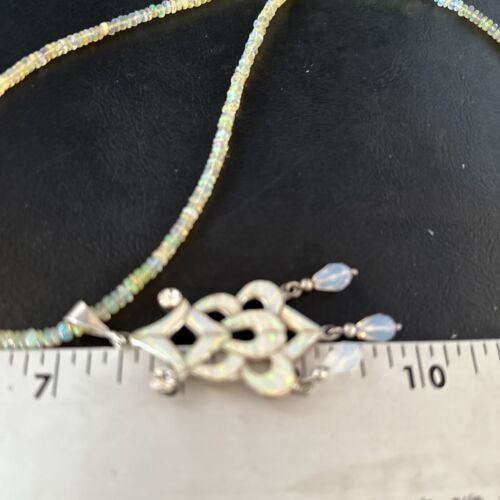 Navajo Fire Opal Pendant Necklace | Sterling Silver | 22" Chain | Authentic Native American Handmade | 14541 - Masha USA