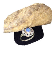 Navajo Blue Denim Lapis & Opal Inlay Ring | Sterling Silver | Sz 6.5 | Authentic Native American Handmade | 01790
