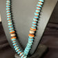 Navajo Natural Turquoise & Spiny Oyster Necklace | Sterling Silver | Authentic Native American | 29" | 13246