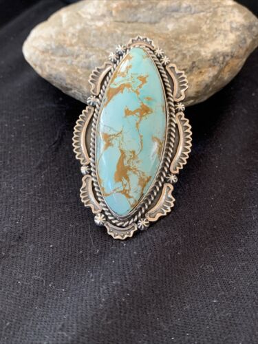 Native American Men's Blue Royston Turquoise Ring | Sterling Silver | Sz 10 | 746