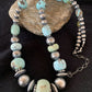 Sterling Silver Navajo Pearls Necklace | Dry Creek Turquoise Beads | Native American Handmade |21" | 1387